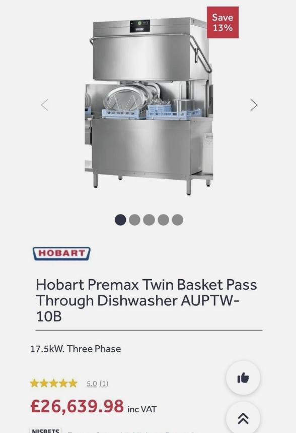 HOBART PREMAX TWIN BASKET PASS-THROUGH DISHWASHER – AUPTW-10B
