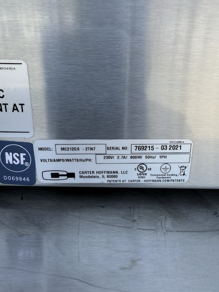 Carter-Hoffmann MC212GS-2T Heated Holding Cabinet