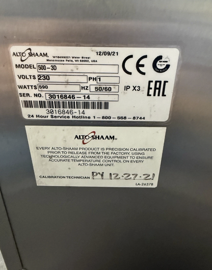 Alto-Shaam 500-3D 3 Drawer Heated Holding Cabinet