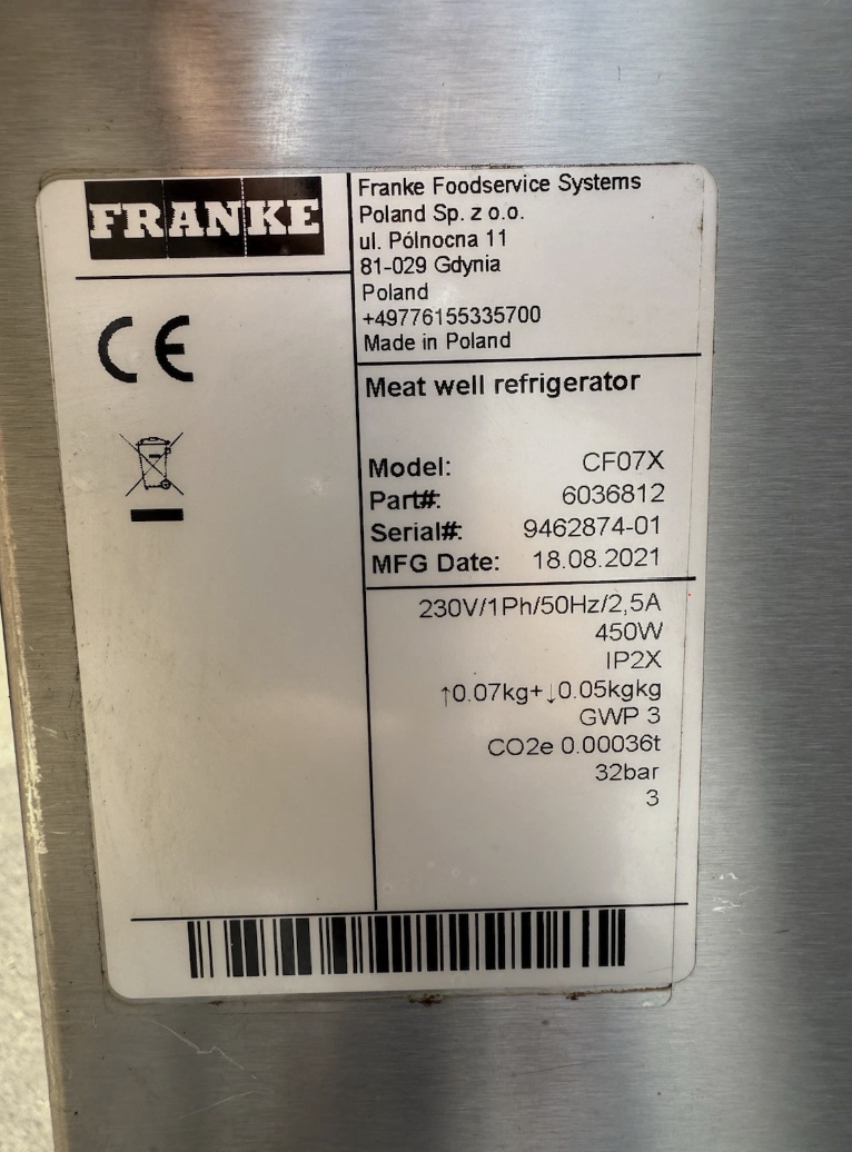 Franke Refrigerated Meat Well Fridge with Storage Under